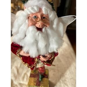 Mark Roberts Modern Fireplace Decor Santa Fairy Red Stocking Holder